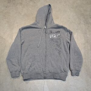 Y2K O'Neill Fur Lined Hoodie Full Zip Gray